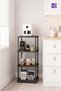 4-Tier Black 40X33 Plastic Bathroom Shelving System, Kitchen Shelf, Pantry, Bookshelf Multi-Purpose Organizer - 3