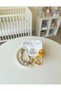3-Piece Natural Baby Set |   Patterned Muslin, Amigurumi Rattle and Pacifier Strap