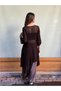 Brown Sofia Asymmetric Mercerized Tunic - 3
