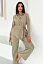 Waist Tie Detailed Shirt and Pleated Pants Set – Grace - 4