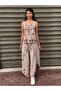 Beige Color Embroidered Pants and Blouse Set