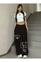 Unisex Hello Cute Cat Baggy Cut Wide Leg Sweatpants