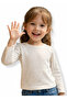 Girl's Ribbed Fabric Lycra Plain Ecru Color Badi - 3