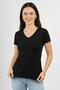 Women's Short Sleeve V-Neck Body Black