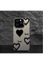 Samsung Galaxy A72 Compatible Silicone Edge Hard Back Anti-Fall Phone Case Heart Pattern - 5