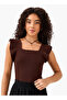 Sleeveless Top with Ribbed Ruffle Detail - 2