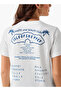 Cotton T-shirt with Slogan Embroidery - 4