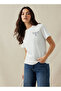 Cotton T-shirt with Slogan Embroidery