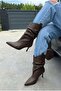 Veluxe Women's Heeled Boots Light Brown Matte Leather