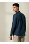 Men Regular Fit Mandarin Collar Long Sleeves Linen Look Shirt - 3