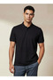 Men Short Sleeves Textured Polo T-shirt