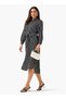 Striped Women Shirt Dress with Tie-Up Belt - 3