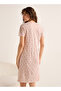 Knee Length Printed Cotton Night Dress with Short Sleeves - 3