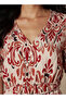 Printed Women Dress with V-neck - 4