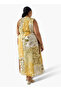 Patch Print A-line Women Dress with Belt - 4