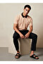 Men Short Sleeves Contrast Collar Polo T-shirt - 2