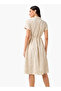 Belted Midi Shirt Dress with Embroidered Design - 4