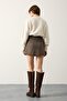 Women's Plaid Belted Pleated Short Skirt Brown - 6