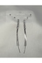 Set of 3 Stone Tassel and Ball Steel Earrings - Silver Crystal Tassel Trio Set