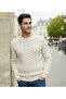 Premium Ekru Crew Neck Men's Knitwear Sweater - 3
