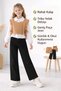 Mi̇ss 797-02-26 Girl's Stone Embroidered Collar Shirt, Knitwear Vest and Wide-Legged Pants 3-Piece Set - 2