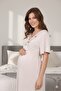 Women's Double-Breasted Collared Maternity Nightgown Set - 7