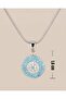 Solev Zircon Stone Evil Eye Beaded Steel Necklace - 2