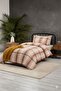 Single Size Plaid Pattern Cotton Bedding Set Reversible (Elastic Bed Sheet 100X200) - 2
