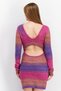 Women U-Neck Long Sleeve Tie Dye Sweater Dress, Multicolor - 2