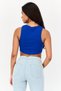 Women Round Neck Sleeveless Textured Tank Top, Blue - 4