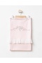 Floral Embroidered Pleated Detailed Organic Double Layer Baby Blanket 85X85 cm 100% Cotton Baby Girl - 2