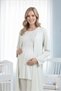 Women's Mint Green Lace Maternity Pajama Set with Dressing Gown - 7