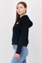 Women Brand Logo Long Sleeve Hoodie, Black - 3