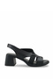 Belaveria Black Women's Cross Strap Detailed Heeled Daily Comfortable Stylish Casual Genuine Leather Sandals - 2
