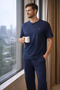 Polo Republi̇ca 95% Cotton Short Sleeves Buttoned Collar Men's Pajama Set 3405 - 2