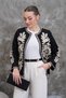 Black Beige Patterned Embroidered Vintage Jacket - 5