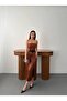 Women's Black Strapless Satin Dress - 3