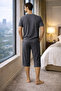 Polo Repubi̇ca 95% Cotton Short Sleeved Men's Capri Pajama Set 3413 - 2