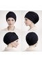 Ready-Made Bonnet Hijab with Bridge Design in Black - Ready-Made Bonnet Shawl Scarf - 2