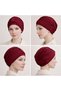 Ready-Made Bonnet Hijab with Bridge Design in Burgundy - Ready-Made Bonnet Shawl Scarf - 2