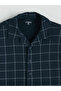 Navy Blue Standard Fit Plaid Men's Pajama Set - 3