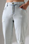 Women's Light Blue Color Embroidered Denim Jean Trousers - 2