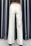 Leather Belted Trousers with Cut-Out Legs - Cream Cream - 3
