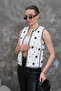 White Star Dot Detail Vintage Vest - 6