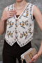 Floral Patterned Buttoned V-Neck Vintage Vest - 5