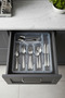 Greta Series 6 Compartment Set of 2 Transparent Drawer Cutlery Holder - Crystal Clear Organizer - 2