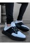 BA0160 Banded Men's High Sole White Black Sports Shoes - 2