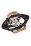 Smart Bags Black Women's Shoulder Bag Canvas Fabric with Genuine Leather Detail and Long Strap - 8