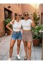 Women's Unprinted Basic 2-Piece Fitted Baby Tee Combed Cotton Crop T-Shirt - Set of 2 - 6