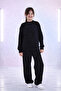 Girl's Cotton Stone Printed Long Sleeve Wide Leg Sweatpants Set